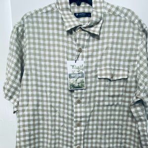 CREMIEUX Collection short sleeve plaid Button down shirt NWT